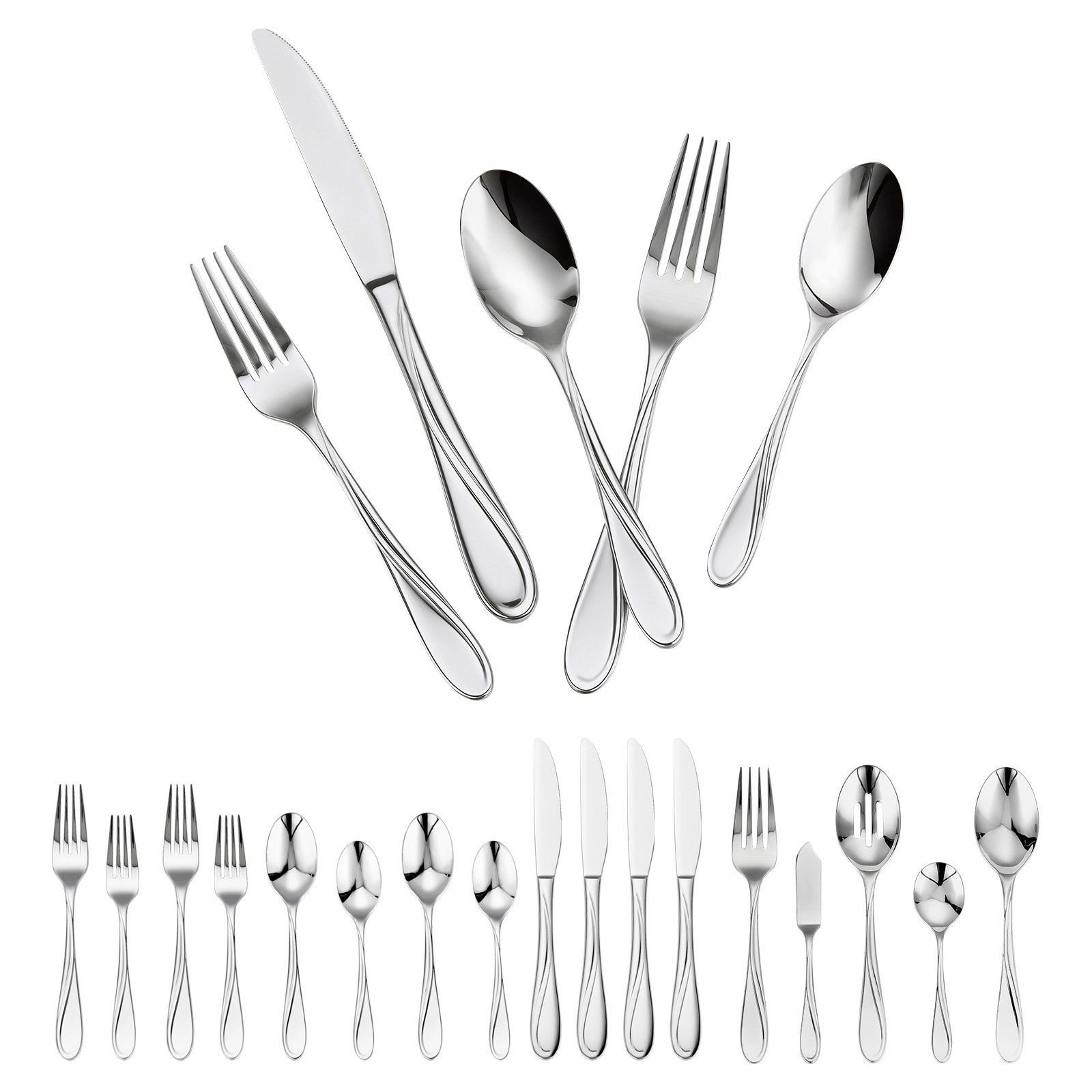 45-Piece Silverware Set Stainless Steel Cutlery Flatware Utensil Kitchen for 8