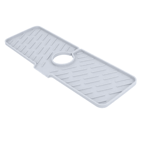 Silicone Faucet Mat Kitchen Sink Splash Guard Drain Mat Drying Pad (Color: Grey)