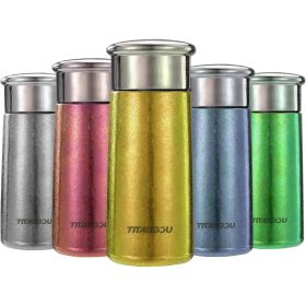 Titanium Alloy Vacuum Double-layer Ultra-light Travel Hot And Cold Universal Sports Insulation Hiking Camping Picnic Yellow Water Cup (Color: Red)