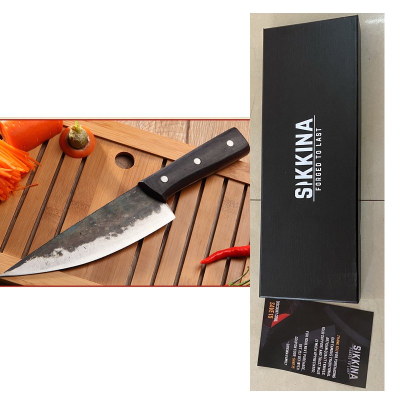 Hand Forged Kitchen Knife Meat Fish Fruit Vegetable Chef (Option: Sikkina)