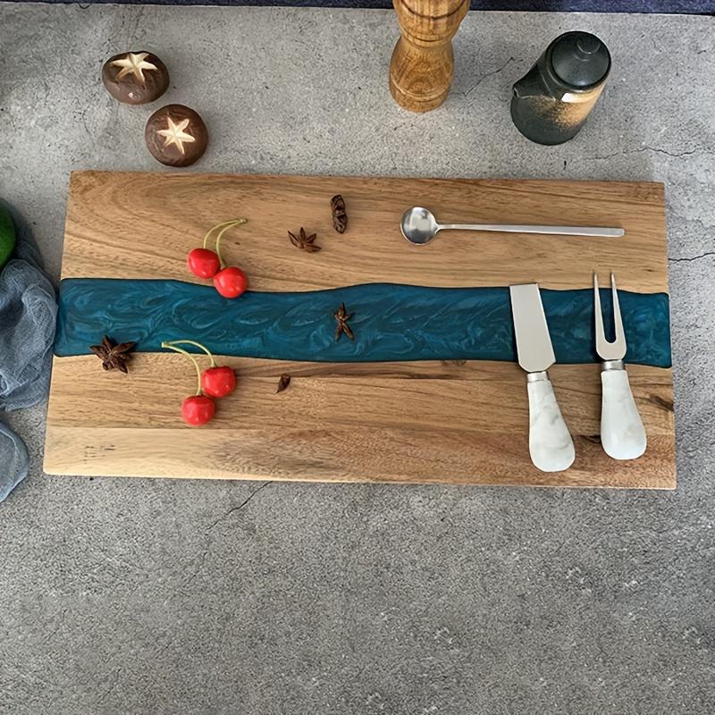 Resin Rosewood Kitchen Steak Cheese Bread Cutting Slicing Chopping Board (Color: Blue)