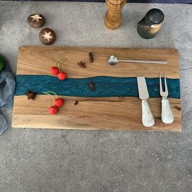 Resin Rosewood Kitchen Steak Cheese Bread Cutting Slicing Chopping Board (Color: Blue)