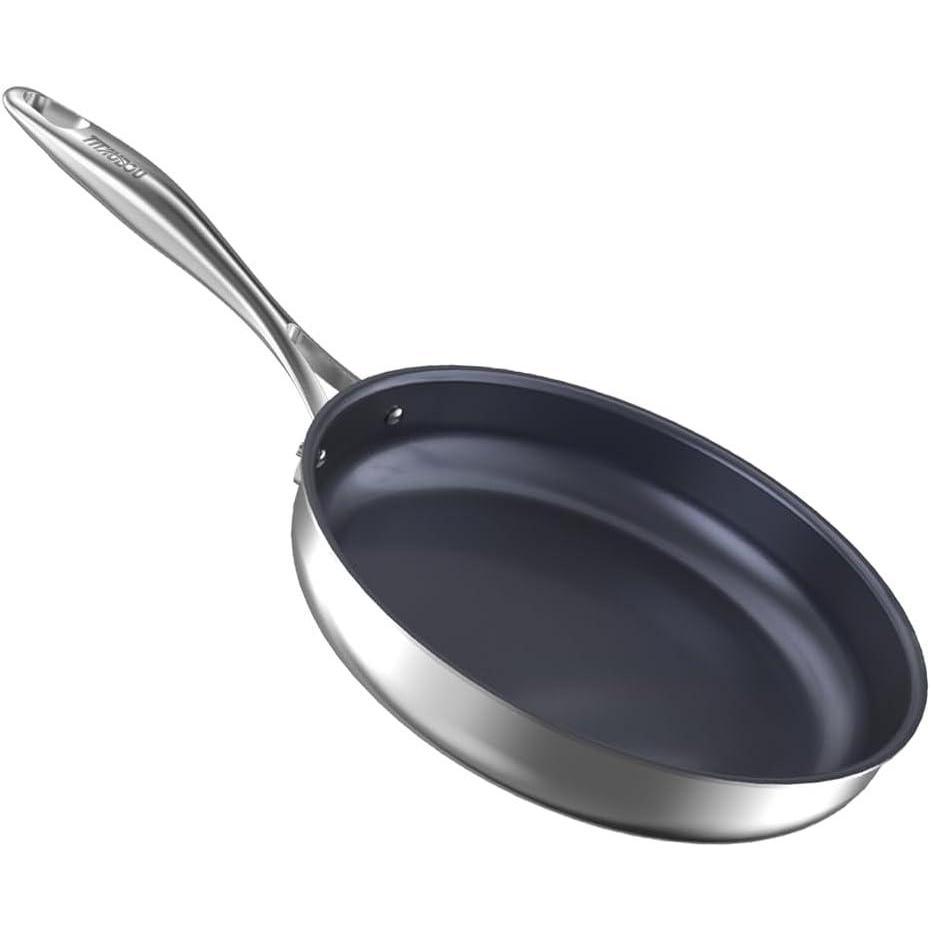 Titanium Alloy Stainless Steel 10-inch PFAS-Free PFOA-Free Non-Stick Pan Dishwasher-Safe Oven-Safe Suitable For All Stovetop Cookware (Option: 10inches)
